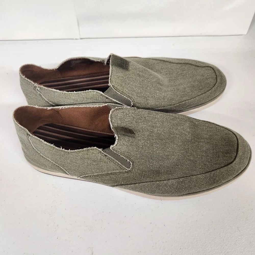 3/$25 Rockport slip on casual canvas loafers mens size 12